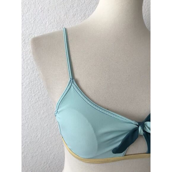 Byrds of Paradise Swim Color Block Triangle Bikini Top Swimwear - Picture 3 of 8